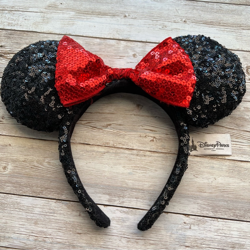 Red and Black Sequin Disney Ears